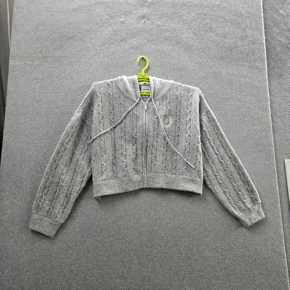 PINK Victoria's Secret Women Sweatshirt XXL Gray Fleece Sleepwear Cable Knit